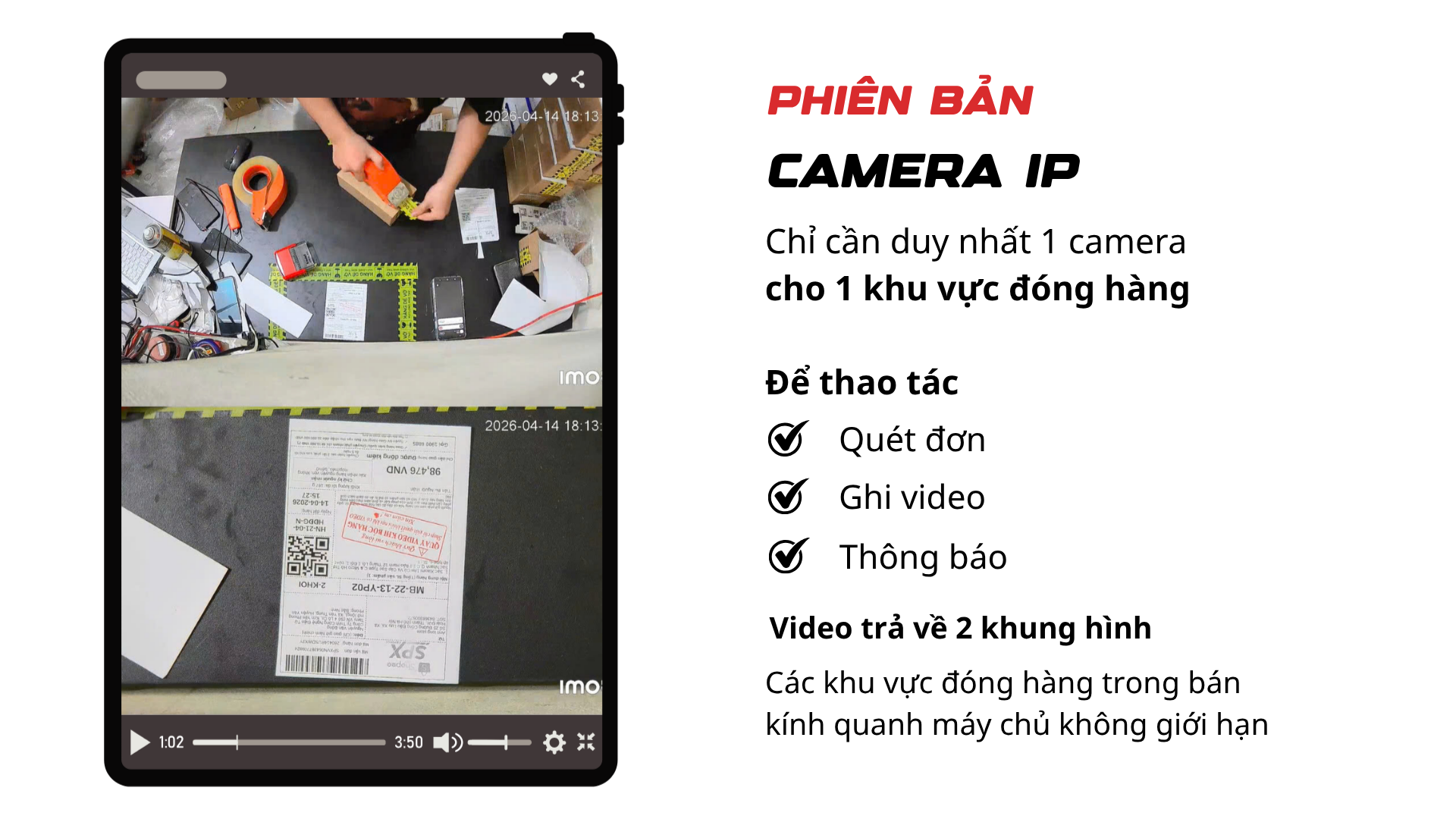 Phần mềm quay video đóng hàng Effitrack - Sapo